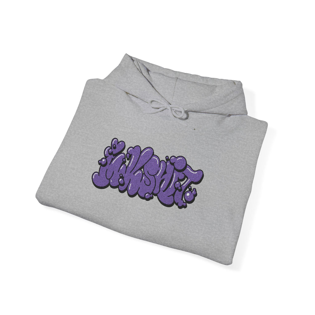 "INKSHIT" purple embroidered Graffiti Hoodie