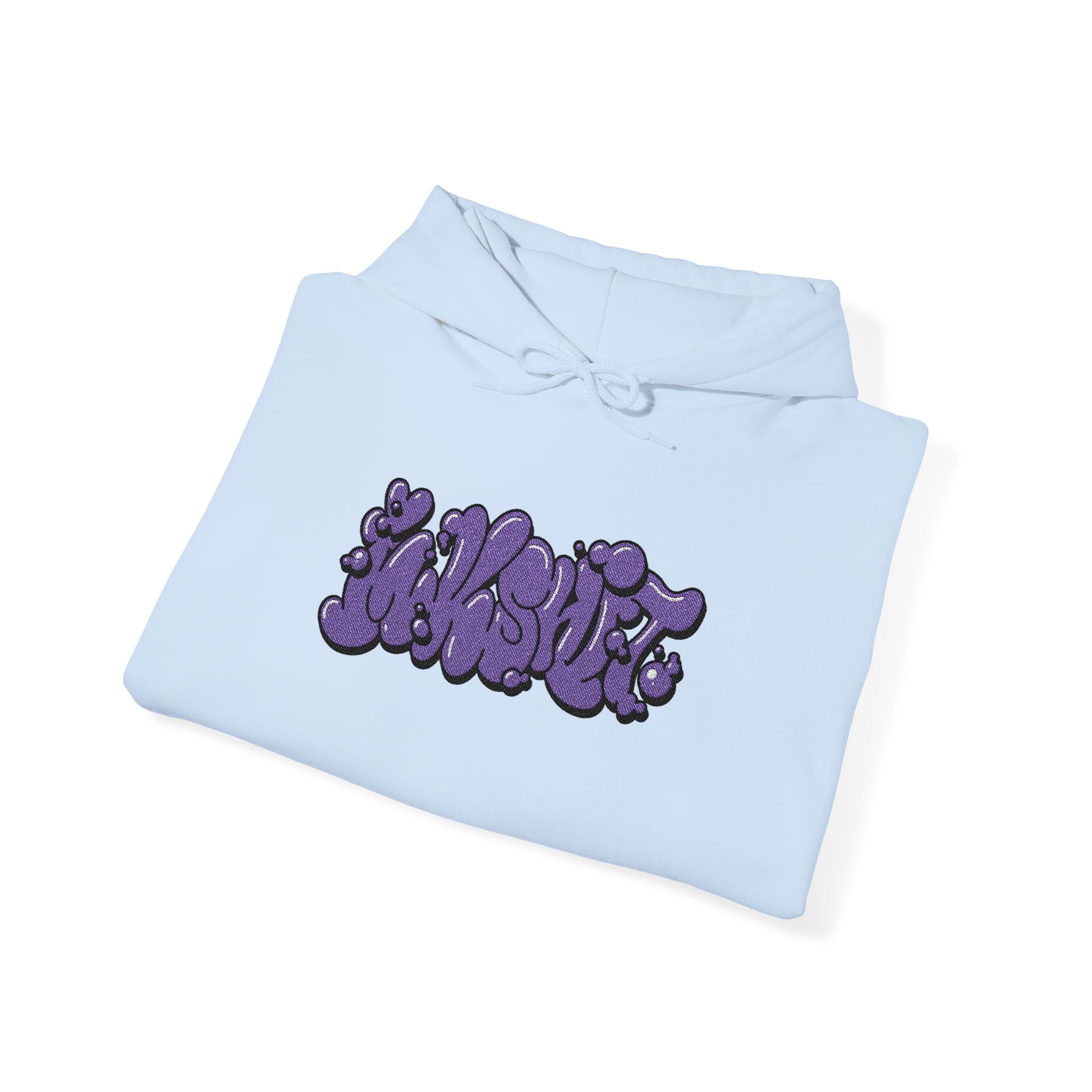 "INKSHIT" purple embroidered Graffiti Hoodie