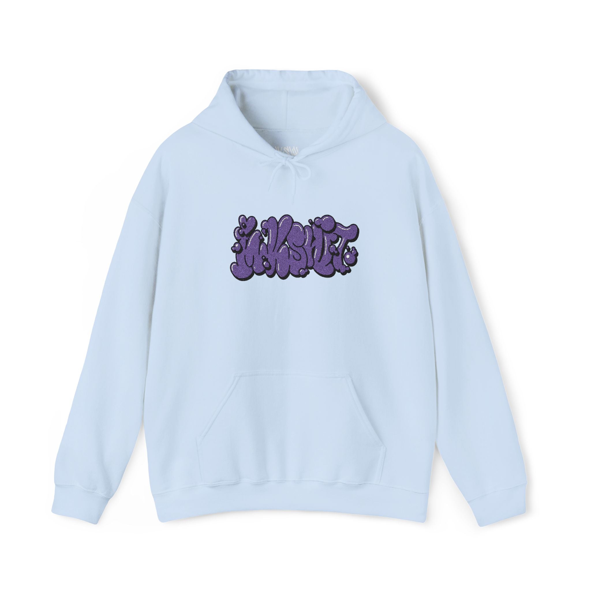 "INKSHIT" purple embroidered Graffiti Hoodie