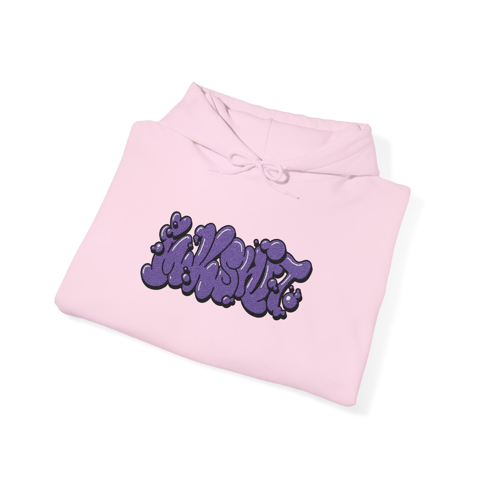 "INKSHIT" purple embroidered Graffiti Hoodie