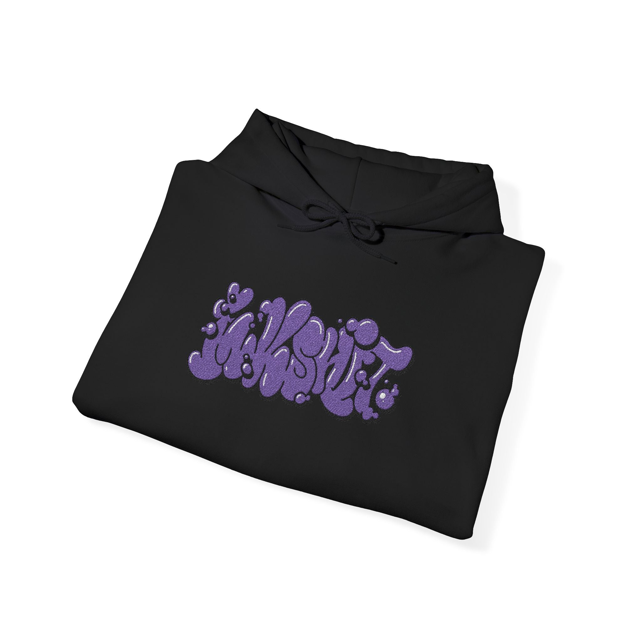 "INKSHIT" purple embroidered Graffiti Hoodie
